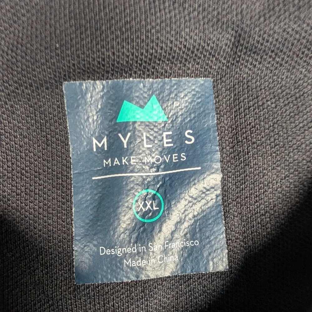 Myles Apparel Polo Shirt Mens XXL Black Long Sleeve Modal Cotton Stretch Solid